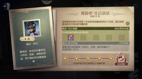 第五人格调香师生日活动解析